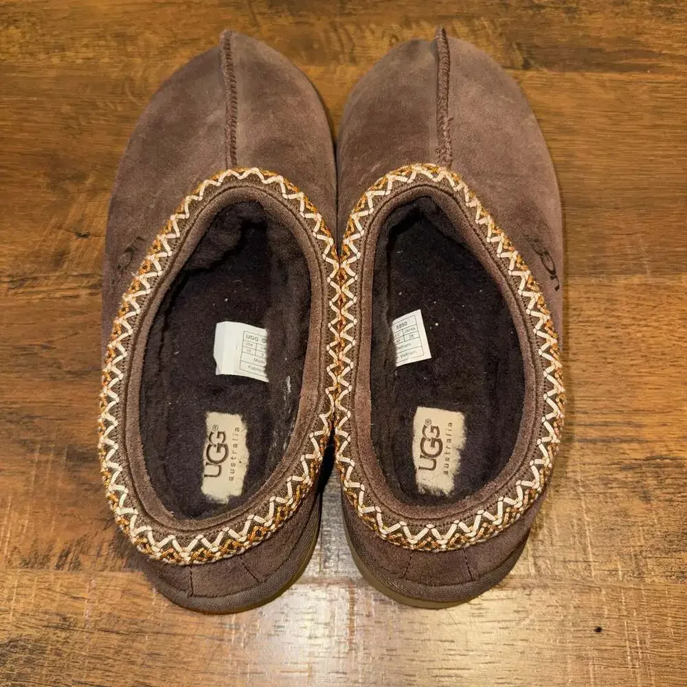 UGG Men’s Tasman Chestnut Shearling Lined Moccasin Slipper Shoe US 10